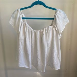 White Vestique off the shoulder crop